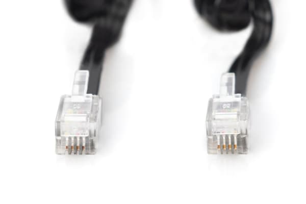 DIGITUS spiralkabel til telefonhovedtelefoner RJ10/RJ10 M/M sort 2m