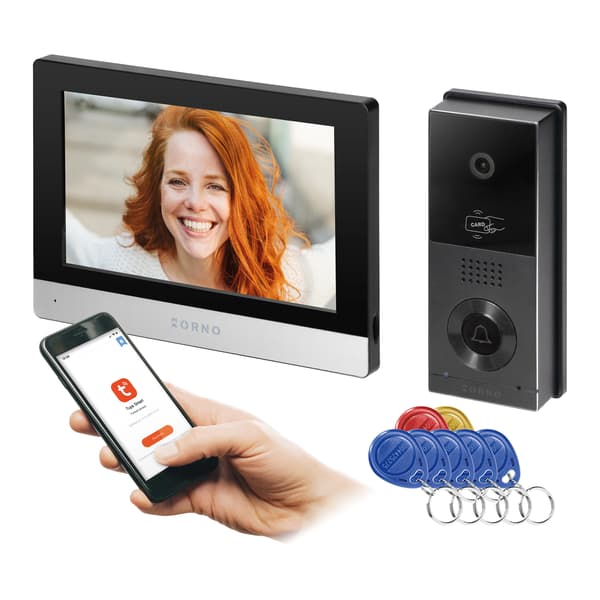 XIRAN, videointercomset för enfamiljshus, 2-vägs, 8\", Wi-Fi, pekskärm, Full HD, RFID