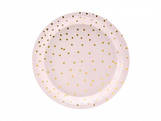 Party Deco Papperstallrikar, prickar, ljusrosa, diameter 18 cm, 6 st universal