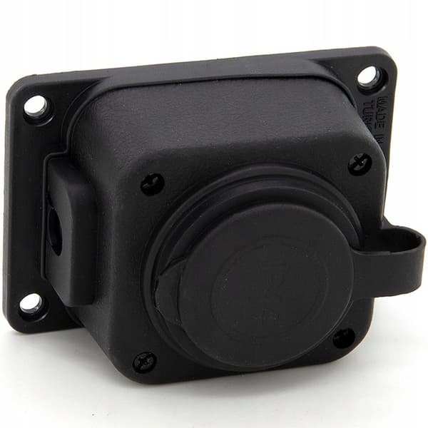 Gummistikdåse (TPE) enkelt IP44 16A 2P+Z, sort farve, TRG-1