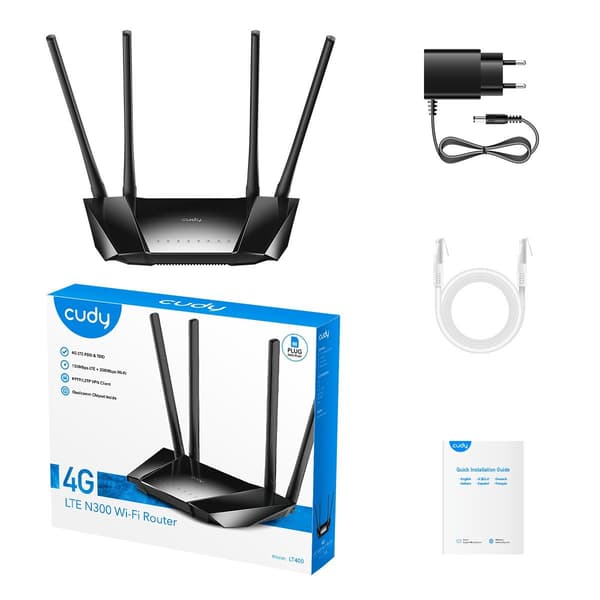 TRÅDLØS ROUTER CUDY N300 WIFI 4G LTE