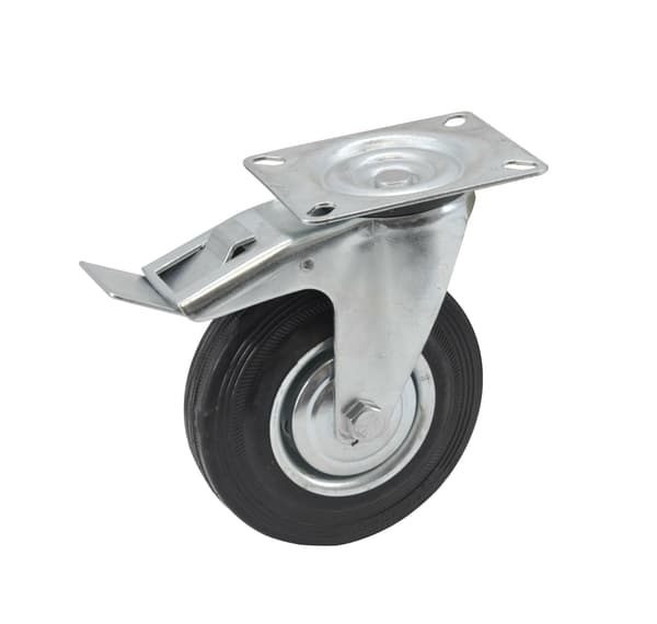 AWTOOLS OHJAUSPYÖRÄ MUSTA KUMIJARRU 125mm