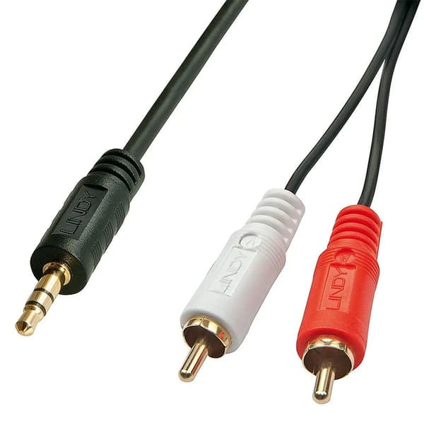 Kabel Lindy Jack 3.5mm - RCA (Cinch) x2 1m sort (35680)