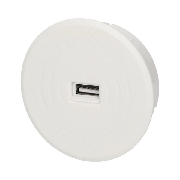 Trådløs induktionsoplader med ekstra USB-port, hvid