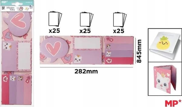 Indekserende sticky notes 7x25 stk