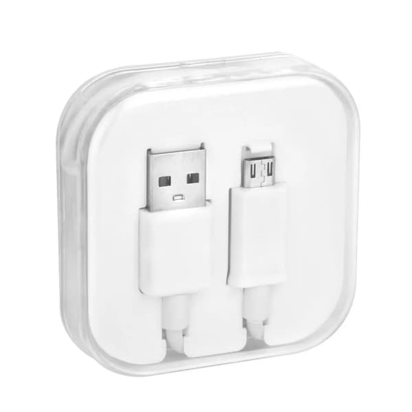 Micro USB-kabel vit BOX