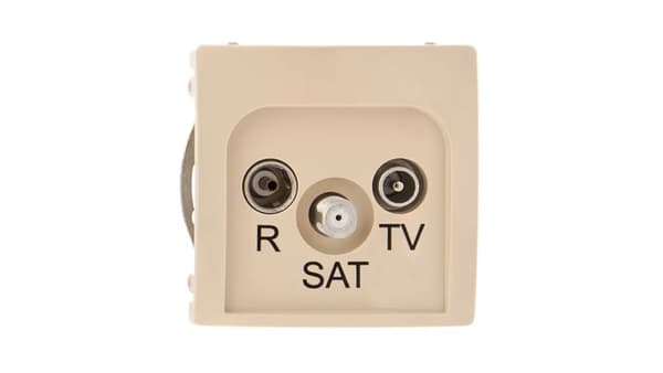 Kontakt-Simon Antennuttag BASIC MODUL RTV/SAT genomgångsuttag beige - BMZAR-SAT10/P.01/12