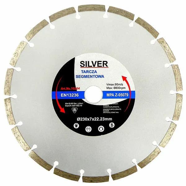 SØLV DIAMANTSKIVE 350 x 10 x 25.4/22.2mm SEGMENTERET