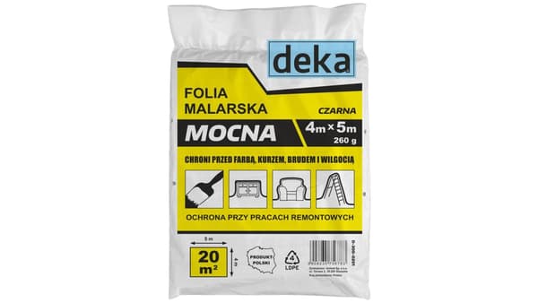 MALERFOLIE STÆRK SORT 4*5M 300G