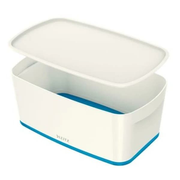 Förvaringslåda Leitz MyBox WOW Liten Blå Med lock Vit ABS (31,8 x 12,8 x 19,1 cm)