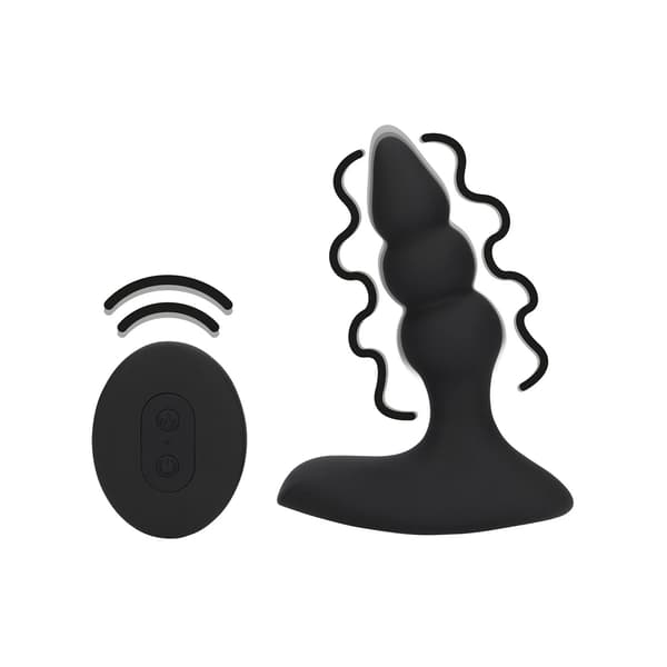 Loveline Licorice Black Pärlad Vibrerande Plugg Fjärrkontrollerad