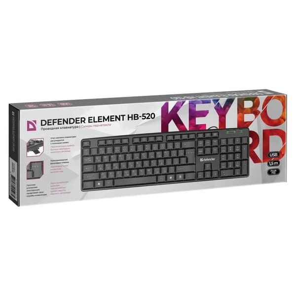 Defender ELEMENT HB-520 USB kablet tastatur sort