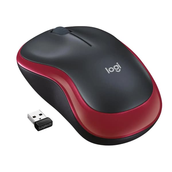 Logitech M185 Mus, Trådlös Röd