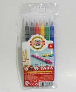 Twins tuschpenne 6 farver