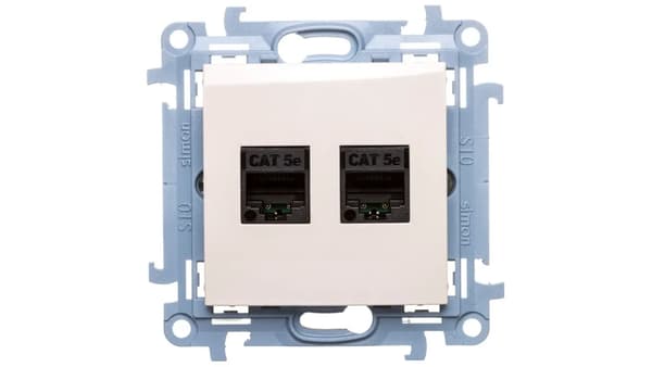 Kontakt-Simon Computerstik Simon 10 dobbelt RJ45 kat. 5e creme (C52.01/41)