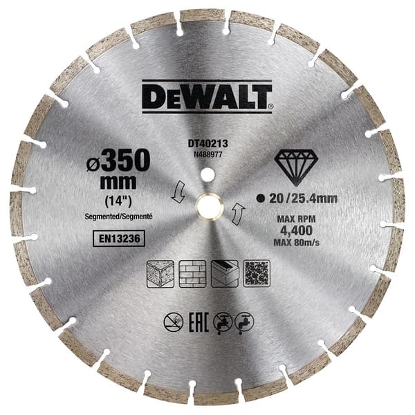 DEWALT DIAMANTSKIVE 350x25.4mm SEGMENTERET