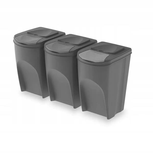 Lajitteluastiasarja Sortibox 3x35L harmaa