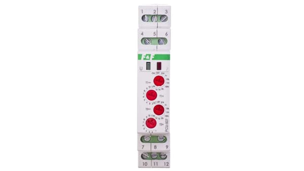 Tidstransmitter 2P 8A 0,1sek-576t (arbejde/pause) 24V AC/DC 2-funktion PCU-507-24V