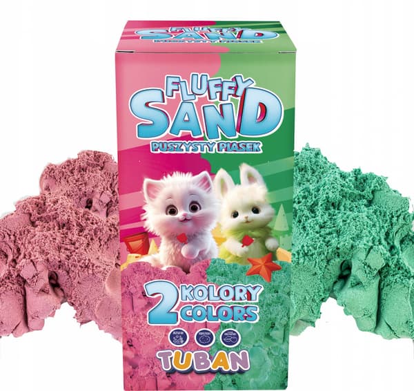 Fluffy sand - Sæt med rose og grøn