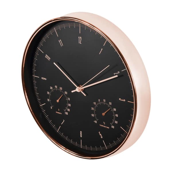 Maclean CE70G väggklocka 12\" med termometer och hygrometer