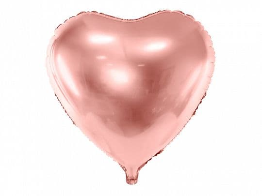 Folieballon Hjerte, 61cm, rosa guld
