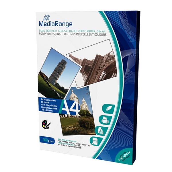 MediaRange fotopapper för A4-skrivare (MRINK108)