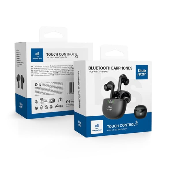Blue Star TWS T60 langattomat stereokuulokkeet, musta