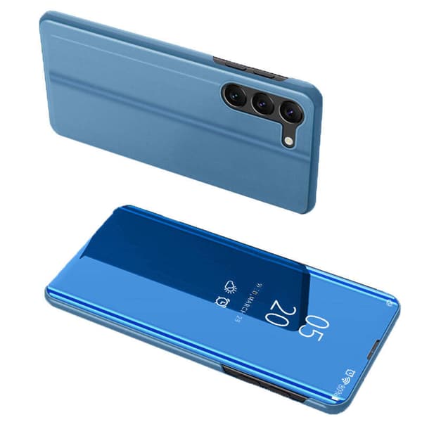Clear View Case Cover til Samsung Galaxy S23+ Flip Cover blå