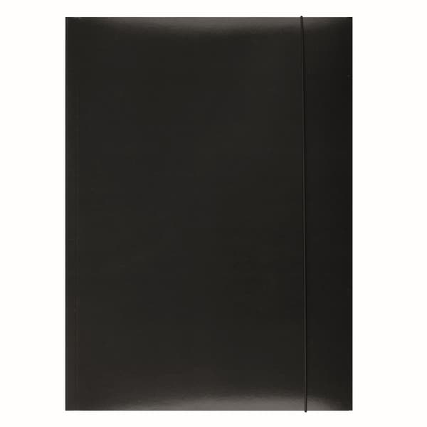 Office Products Mappe med viskelæderkarton, A4, 300 g/m², 3-skr., sort