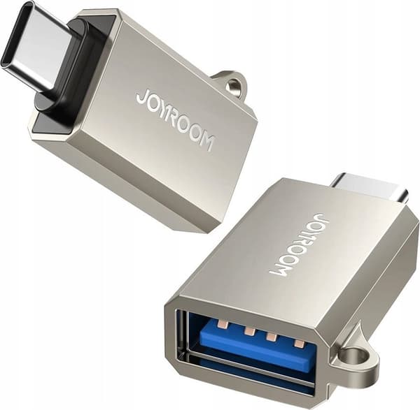 Joyroom USB-adapter Joyroom S-H151 USB-C-adapter (hane)/USB-A (hona) med snoddögla - Silver