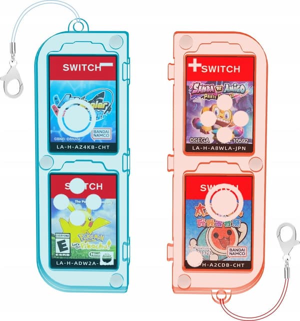 JYS Boxfodral Spelkortsfodral för Nintendo Switch OLED/Transparent Blå-Röd