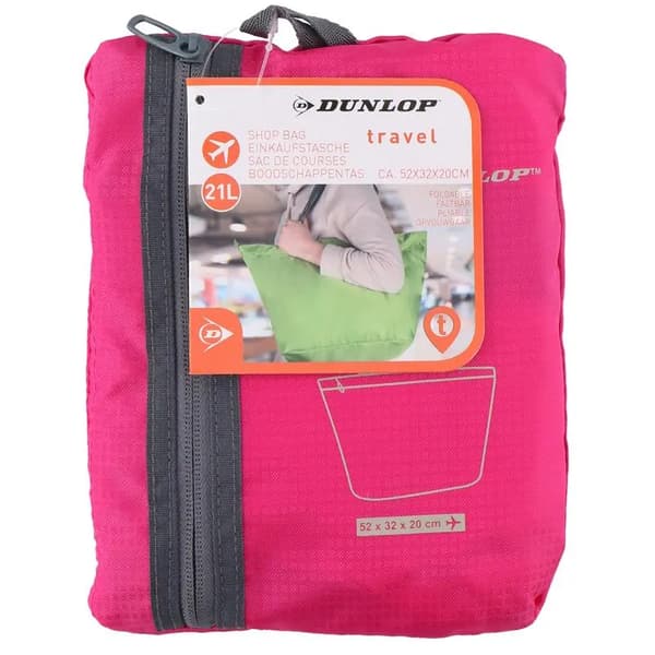 Dunlop - Taitettava ostoskassi 21 l (pinkki)