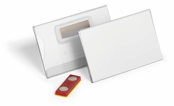 DURABLE namnskylt med magnetisk radering 54x90mm förpackning med 25 stycken