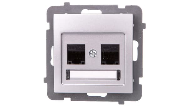 Ospel Computerstik AS dobbelt 5e MMC sølv (GPK-2g/k/m/18)