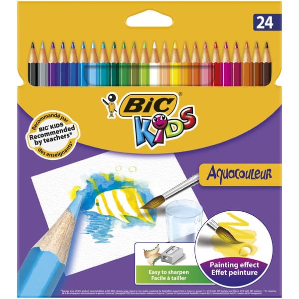 Akvarelblyanter Aquacouleur 24 farver BIC