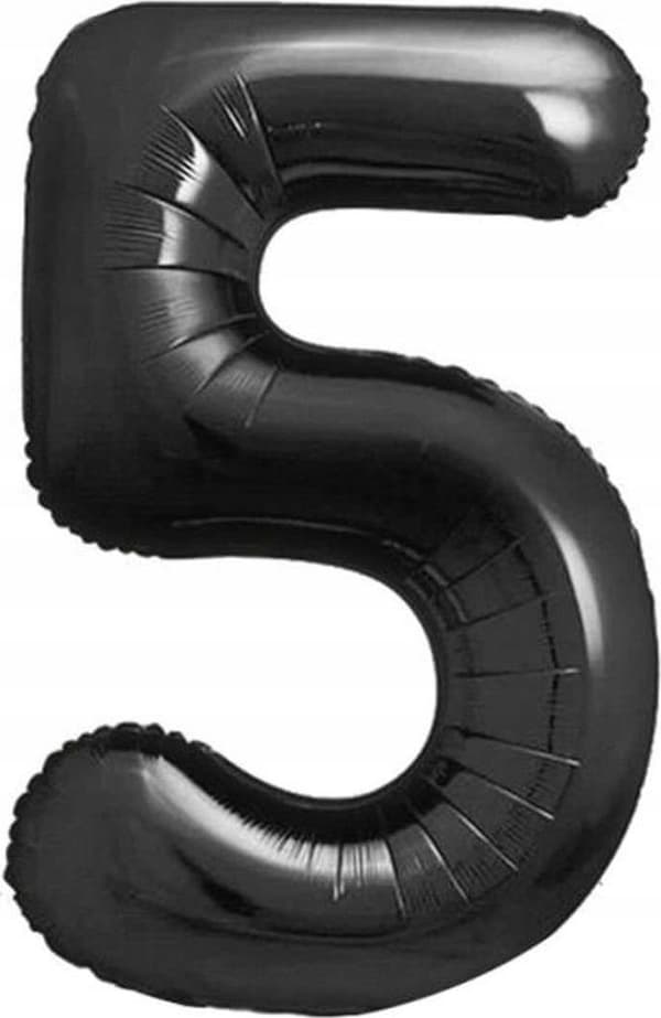 Foilieballong B&C nummer 5 matt svart 85 cm