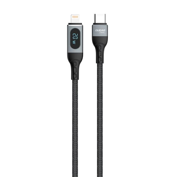 Dudao USB Typ C - Lightning-kabel Snabbladdning PD 20W 1m Svart (L7MaxL)