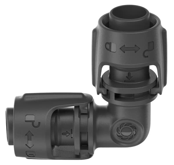 Micro-Drip-System L-koppling 13mm (1/2\") (mörkgrå, 2 stycken, modell 2023)