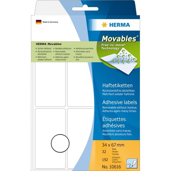 Herma Itseliimautuvat tarrat 34x67 mm (10616)