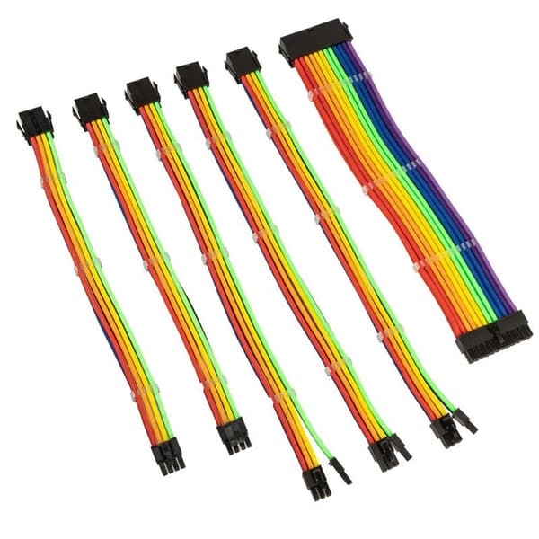 Kolink Core Adept punottu kaapelilaajennussarja - Rainbow
