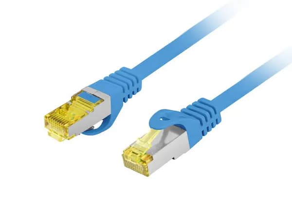 PATCH CORD CAT.6A S/FTP LSZH CU 0.5M BLÅ FLUKE PASSED LANBERG