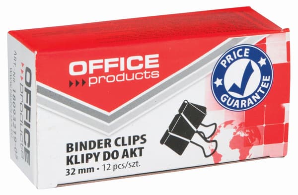Office Products 32 mm svarta dokumentklämmor (12)