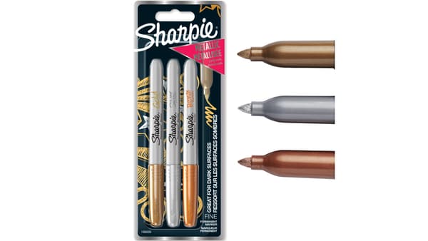 1x3 Sharpie Metallic Marker F Guld/Sølv/Bronze