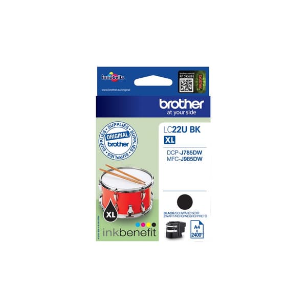 Brother LC22UBK - XL - sort - original - blækpatron