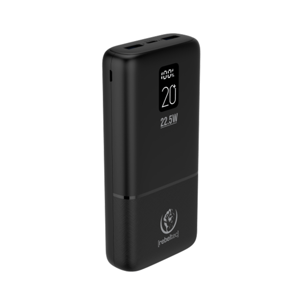 Rebeltec powerbank P20 LCDPD 22,5W 20000mAh sort