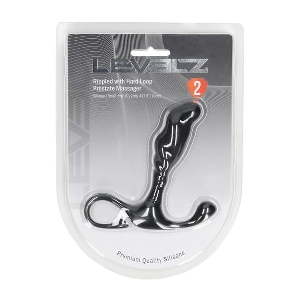 Rippled with Hard Loop Silikon Prostatamassager - S - Svart