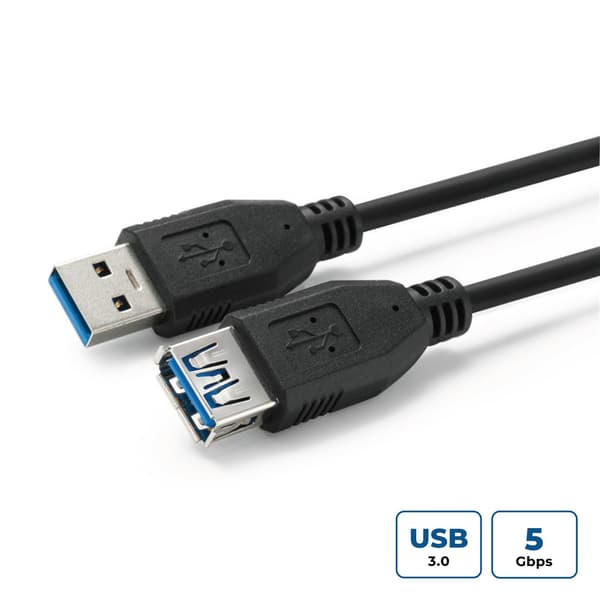 MicroConnect USB 3.2 Gen 1 A-A 0.5m M-F Sort