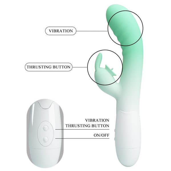 Pretty Love Cerberus Grøn Dual-Action Vibrator 30 Tilstande Silikone
