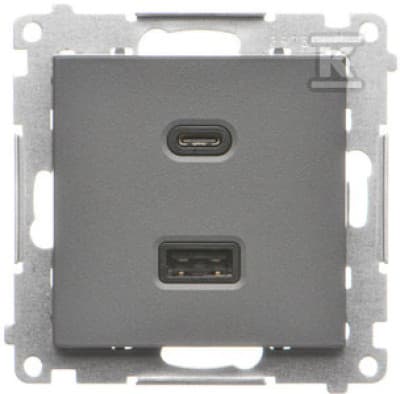 Simon 55 USB-laddare C+A (modul), 30 W, 230V Grafit Matt TEC2CAQ.01/116