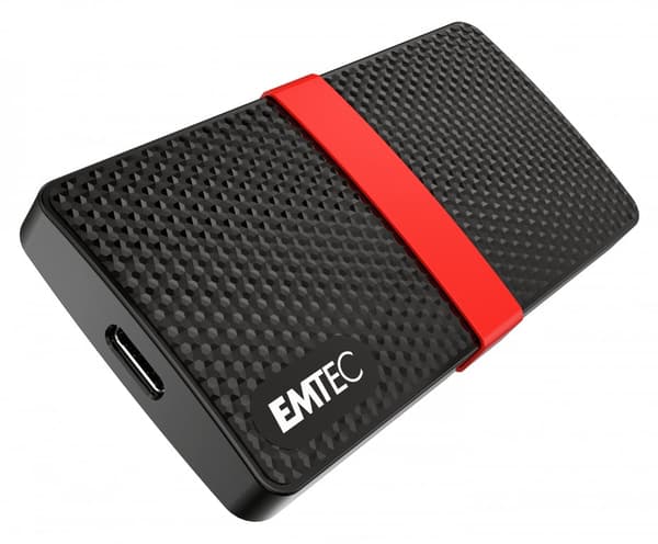 Emtec Bærbar X200 512GB Sort og Rød Ekstern Solid State Drive (ECSSD512GX200)